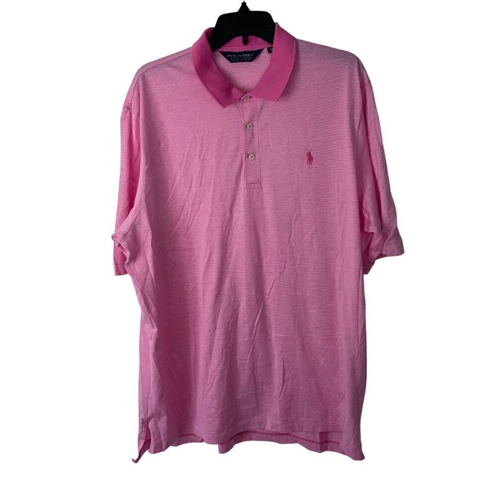 Ralph Lauren Mens Polo Shirt Size XL Pink Short Sleeve Golf Pure Cotton Peru
